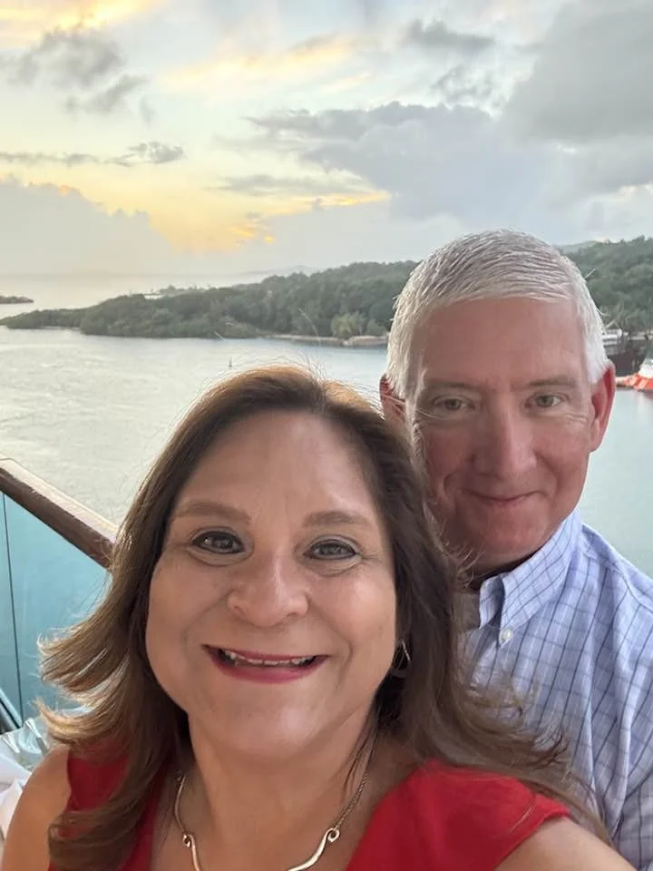 Yvonne and family on a Caribbean cruise — the replacement sailing Erik secured after the original was canceled inside 48 hours.